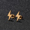 Dreuyet 4 Pairs Stainless Steel Lightning Stud Post Earrings for