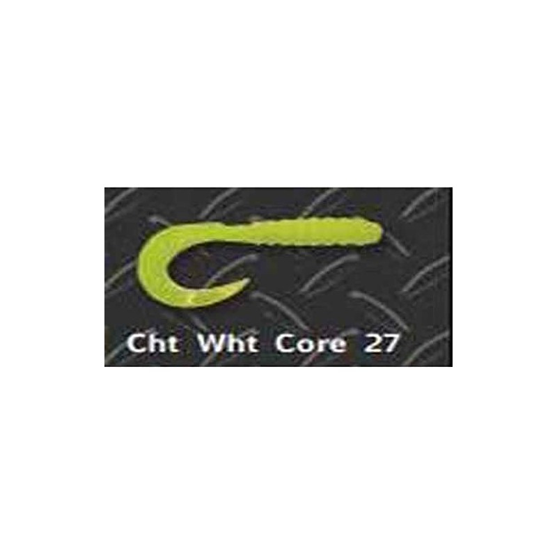 Big Bite Baits CTG227 Curl Tail Grub Chartreuse White Core,