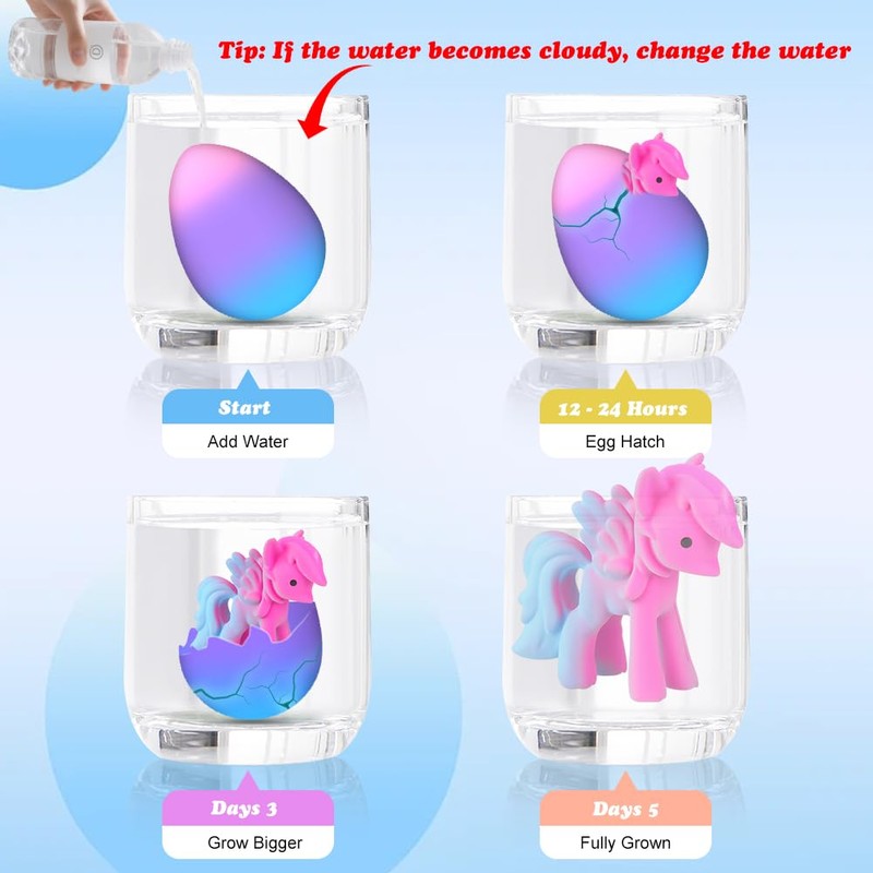 AYESY Unicorn Hatching Rainbow Eggs for Kids, 6 Pack Unicorn