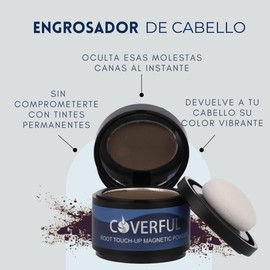 Engrosador de Cabello Rellenador de Barba Maquillaje Temporal Instantaneo Cubre Canas (Café oscuro)