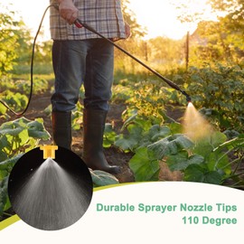 M METERXITY 10-Pack Flat Fan Spray Tip, 110 Degree Plastic Spray Nozzle Tips, 0.2mm Orifice for Agricultural/Garden Hose/Landscaping/Weeder/Cleaner/Cooling Sprayer Nozzles [Yellow]