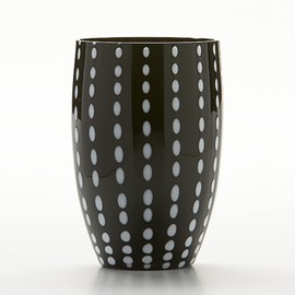 Zafferano Perle Beverage Glass Black (Set of 2) 16 Fl Ozs., 5.3" Height, Colored Murano Glass