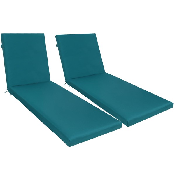 RockRain 2PCS Outdoor Lounge Chair Cushions: Smoke Blue Polyester Replacement