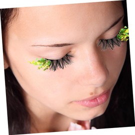 VICASKY 2pcs Colored Luminous False Eyelashes Decorative Festival Lashes for Parties Comfortable Reusable Cosmetic Lashes Lightweight Easy to Apply for Day Night Looks