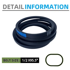 144959 532144959 Deck Belt (1/2" x 95") for Craftsman LT1000 LT2000 LT3000 DYT4000 42" Deck Husqvarna Poulan AYP Ariens Replaces OEM 130801 138255 160855 24690 144959D 532138255 Lawn Mower Drive Belt