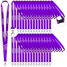 30Pcs Purple Staff LANYARDS Staff Badge Lanyard Keychain Lanyards Wrist Neck Lanyards Keychain Badge Holder Phone String Holder Lanyard Staff Lanyard Metal Clip for Identity Id Card Pass Badge Holder