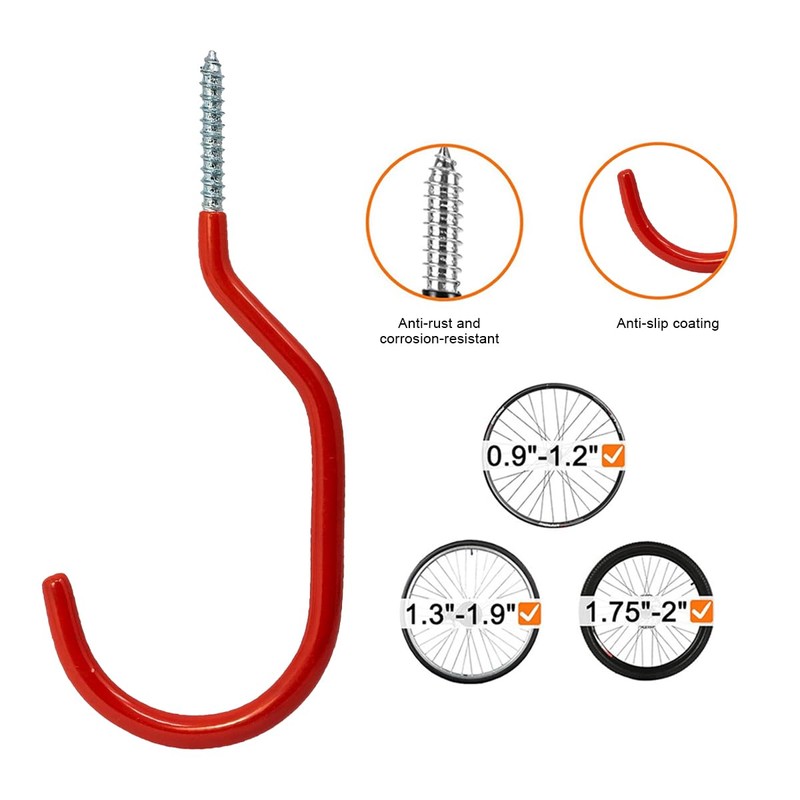 Bicycle Hooks, Pack of 6 Ceiling Bicycle Hooks, Bicycle Storage