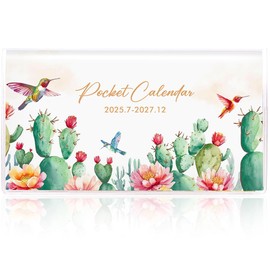 Pocket Calendar 2025-2027 for Purse, Small Pocket Planner 2025-2027 for Purse 3.5×6.5In,30 Month Organizer from Jul 2025 to Dec 2027 Mini Planner with Pvc Cover for Organizing & Planning