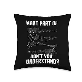 what part of don t you understand Funny Music Note What Part of Don't You Understand Funny Music Note Memes Throw Pillow, 16x16, Multicolor