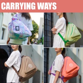 HEXIFUL Skate Bag to Carry Ice Skates, Inline Skates, Roller Skates and Quad Skates for Both Kids and Adults (Peach/Purple 012)