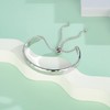 WOWORAMA Silver Hammered Bangle Bracelets for Women Adjustable Slider Bolo