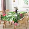 TTQYFNM 54x108inches Hawaiian Tablecloth Green Palm Leaves Tropical Flowers Rectangle