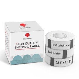 Phomemo D30 Labels Tape Replacement for Label Maker Machine - Waterproof Self-Adhesive Printing Paper for Price Tag, Name Tag - Transparent - 0.55x1.18inch(14x30mm)210Pcs/Rollx3pack