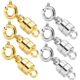 Tofficu 6 Pcs Buckle Necklace Clasps Jewellery Clasps Locking Converters Necklace Chain Extender Jewellery Making Accessories Alloy