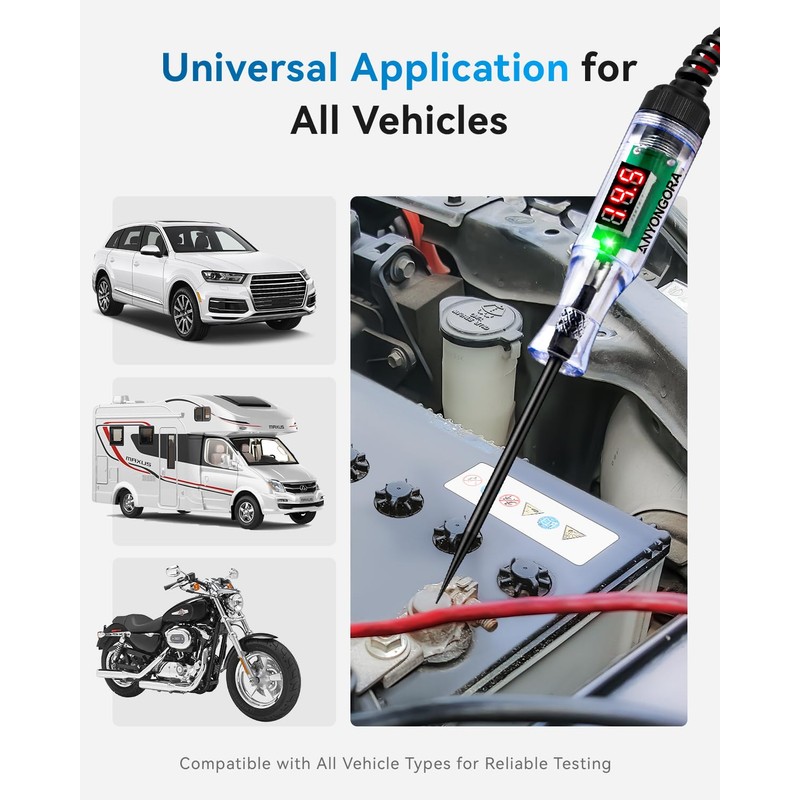 Anyongora Test Light Automotive, 3-80V Light Tester for Car Fuse