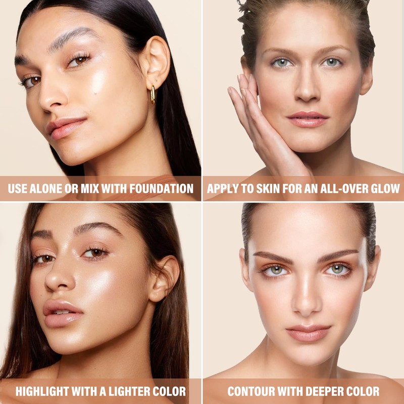 Boobeen Liquid Foundation Makeup, Waterproof Dewy Foundation with Light Shimmer,