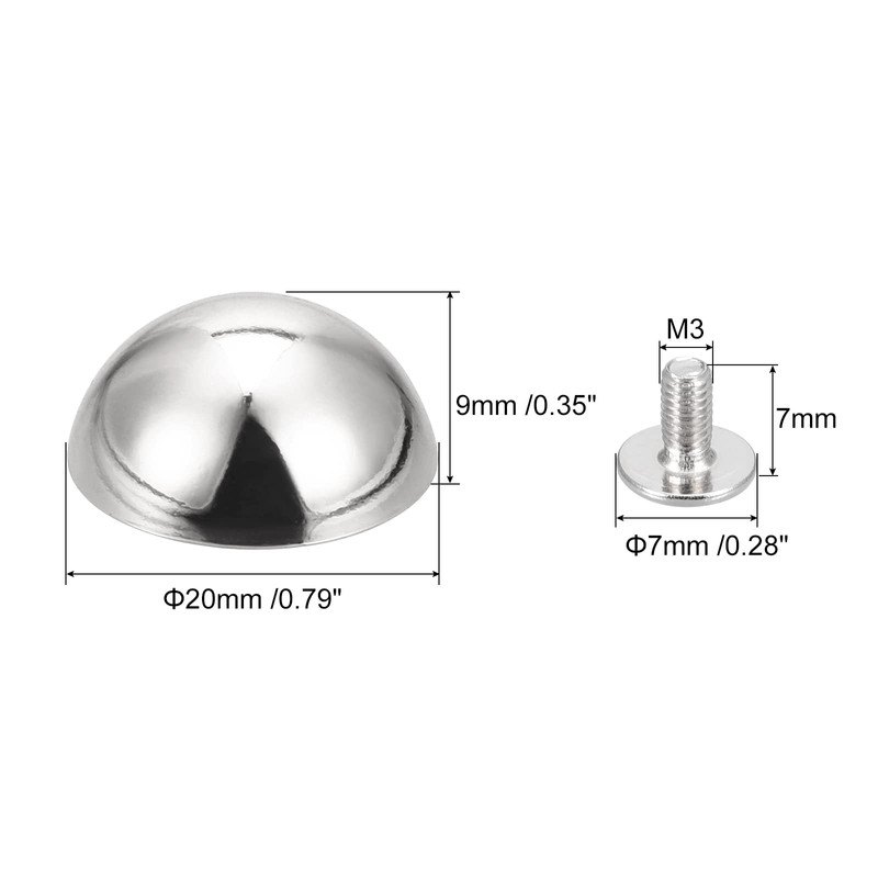 sourcing map 8 Sets 20 x 9 mm Round Rivets