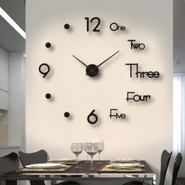 Wall Clock Frameless Decorative Silent Wall Art Clock for Living Room Bedroom