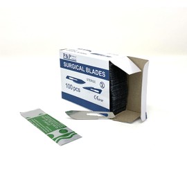 Disposable Surgical Scalpel Blades Sterile High Grade Carbon Steel 2.1% 10xx Individually Foil Wrapped Size 22 Box of 500