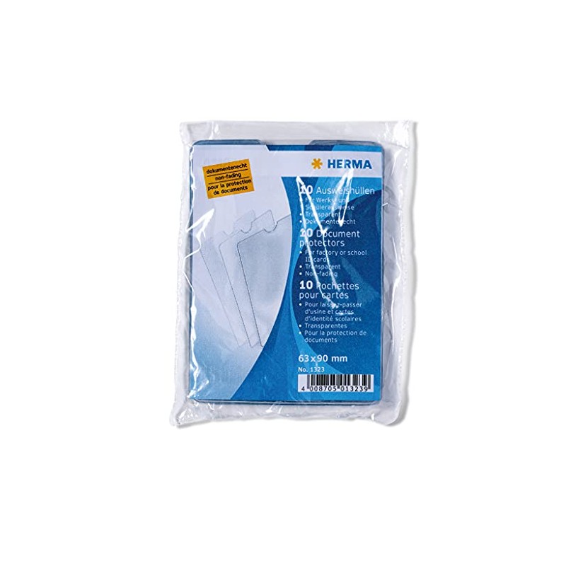 HERMA 1323 ID Card Holder Transparent Pack of 10 ID