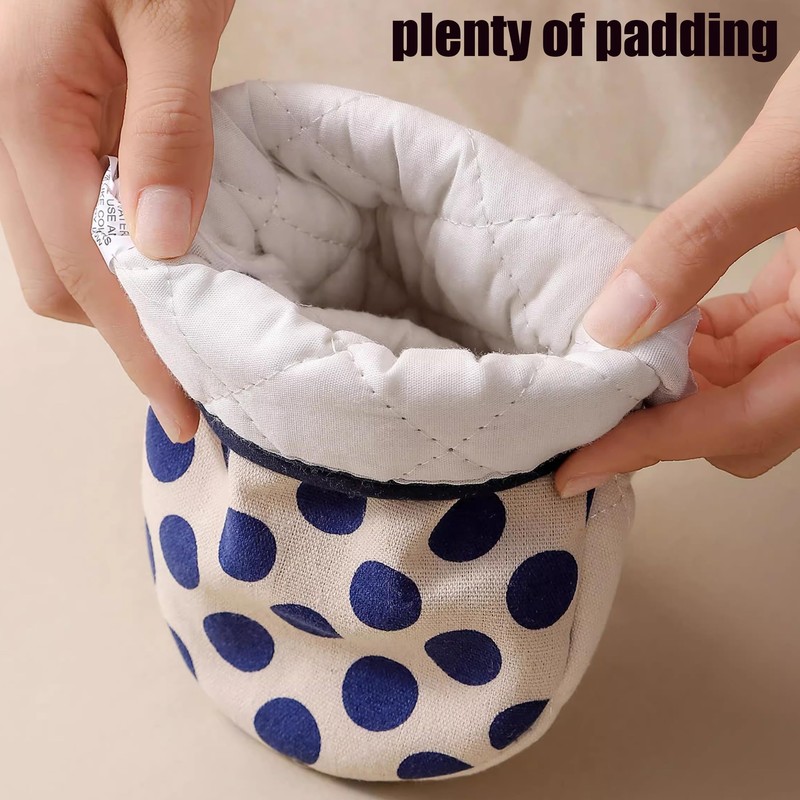 Cedilis 4 Pieces Mini Oven Mitts, Heat Resistant Short Kitchen