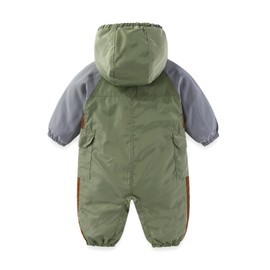 JiAmy Baby Boys Girls Snowsuits Winter Clothes Set Windproof Lightweight Long Sleeve Overall Romper for Green 9-12 Months