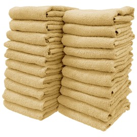 8 Year Towel, Hand Towel, 13.4 x 13.8 inches (34 x 35 cm), 100% Cotton, Thin, Quick Drying, Highly Absorbent, Durable, No Bulk, Cinnamon Sugar, Set of 20