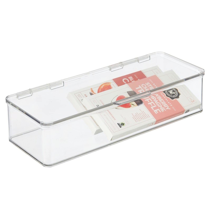 mDesign Long Plastic Kitchen Pantry/Fridge Storage Organizer Box Containers with