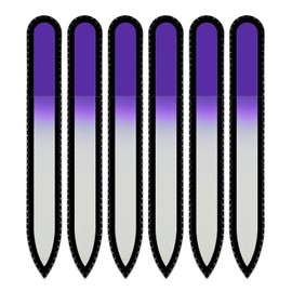 Coloured Glass Nail File with Velvet Bag, Real Toughened Glass from the Czech Republic – Lifetime Guarantee | Hand Made in the czech republic Purple