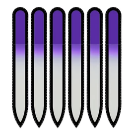 Coloured Glass Nail File with Velvet Bag, Real Toughened Glass from the Czech Republic – Lifetime Guarantee | Hand Made in the czech republic Purple