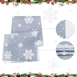 Hxezoc Christmas Table Runners Snowflake Grey Table Decoration Washable for Seasonal Winter Xmas Kitchen Dinner Holiday Party 14 x 72 inch
