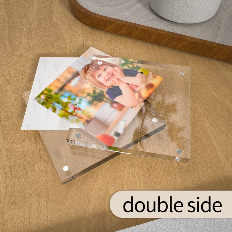 Sezanrpt Clear Booth Photo Frame 5x5, Perspex Square Picture Frame,