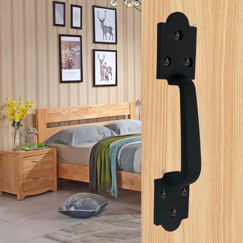 VivaLight 9 Inch Spade Barn Door Handle - Black Cast