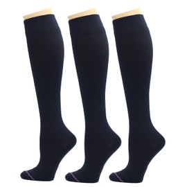 Dr. Motion 3 pares de calcetines de compresión graduada terapéutica para mujer, Pack-azul marino, Talla única