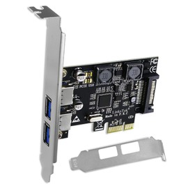 LinksTek Tarjeta de expansión PCIE USB 3.0 (USB 3.1 GEN1) de 5 Gbps para PC de computadora, 2 puertos USB-A de 5 Gbps, tecnología de distribución de energía inteligente integrada, sin necesidad de