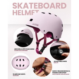 OutdoorMaster Skate Protective Gear Set for Adult & Youth, Skateboard Helmet Knee and Elbow Pads with Wrist Guards for Scooter, Inline Roller Skating, Skateboarding