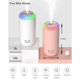 O-Mei Stars Plant Humidifier, 350ml USB Mini Humidifier for Plants, Small Plant Humidifier with Night Light, Cool Mist Humidifier Baby, Plant Humidifier indoor, Small Humidifier (Cyan)