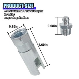 Car 90 Degree Grease Coupler with 1/8 inch NPT Threads - Push on Slotted Right Angle Grease Gun Coupler Adapter - Grease Connector Accessories for Standard 1/8 inch NPT Grease Hoses