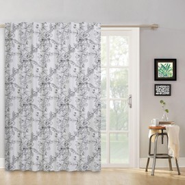 ggaimwf Floral Curtains Pencil Pleat Flower Print Curtain Natural Colors Country Vintage White Curtains Back Tape Window Treatment for Kid’s Room Bedroom Balcony Kitchen Nursery 117x183cm 1 Panel