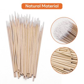 800 Stück Microblading Wattestäbchen, Wattestäbchen mit Spitzer Spitze, Wattestäbchen mit Präzisionsspitze mit Holzstäbchen, Wattestäbchen-Applikator für Tattoo, Wimpernverlängerung - 10cm