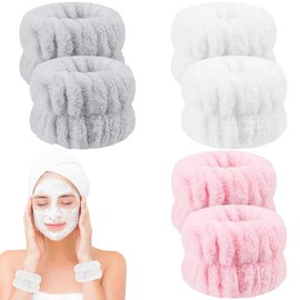 HABNI 3 Paar Handgelenk Spa Waschband Mikrofaser Gesichtswasch Armbänder Korallen Saugfähiges Armband zum Waschen, Handgelenktücher für Waschen Gesicht und Dusche