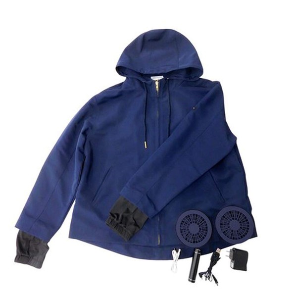 Broadwatch Outerwear, Cooling Beautiful Clothes, For Women, UV Protection & Fan Attached Wear, navy