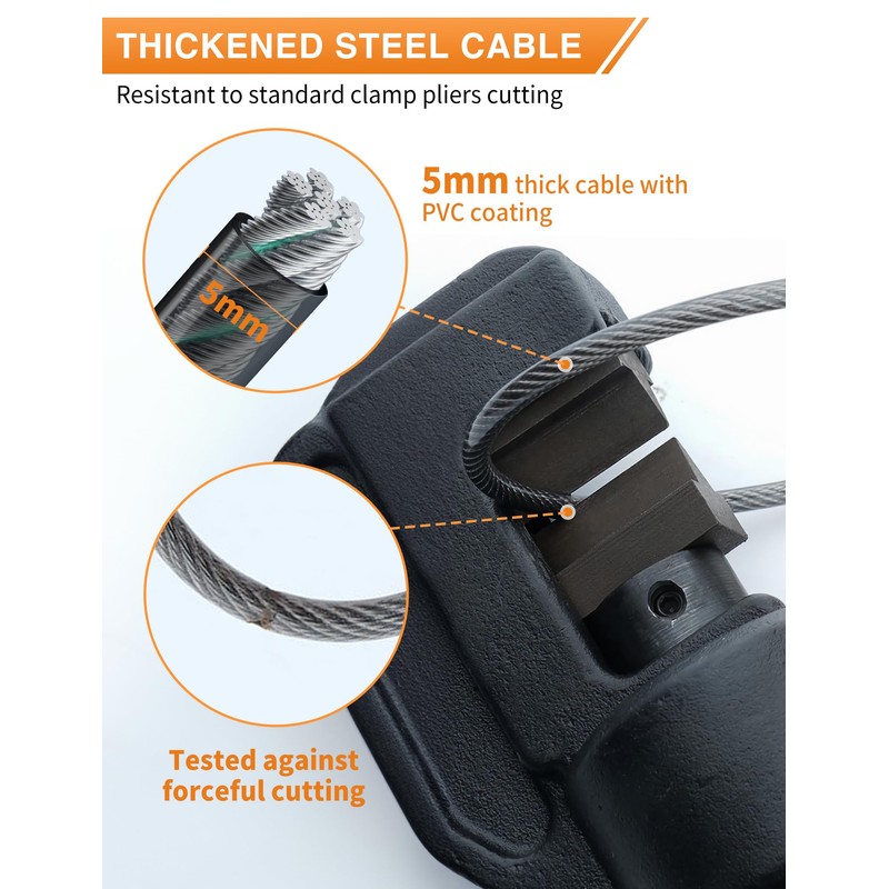 I-EASYDWW 4-Digit Combination Cable Lock with 3 Steel Cables (9"/24"/47")