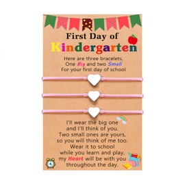 UNGENT THEM Back to School Gifts First Day of Kindergarten Bracelet Mommy and Me Mother Mom Daughter Bracelets