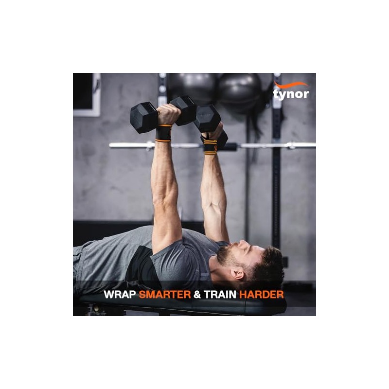 TYNOR Wrist Wraps for Weightlifting with Heavy Duty Thumb Loop