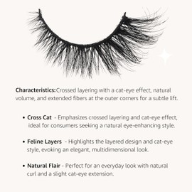 Mink Wispy Fluffy False Eyelashes – Cat Eye Lashes with 9D Volume and Extension-Like Effect – 10 Pairs