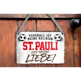 schilderkreis24 Tin Sign Funny Saying Decorative Item Sport Club Gift Idea Men Club Football Fan (Football Religion St. Pauli 18 x 12 cm)