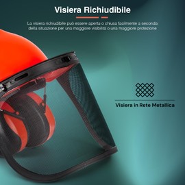 Avilia Face Shield and Ear Protection for Brushcutter - Headphones with Visor SNR 22dB Lightweight with EN 352-1 and EN 1731 Certification