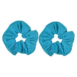 Set of 2 Large Solid Scrunchies - Aqua