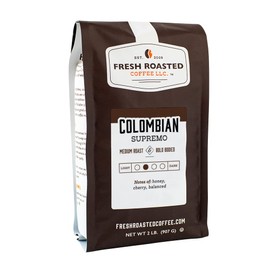 Fresh Roasted Coffee, Colombian Supremo, 2 lb (32 oz), Medium Roast, Kosher, Whole Bean